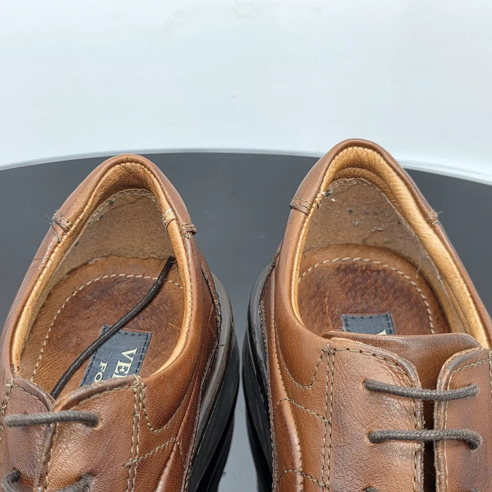 Venturini Brown Leather Oxford Shoes Men’s 7M Made in Italy Classic Comfort